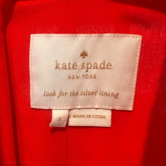 Kate Spade 100% Silk Heart Sheer-Sleeve Midi Dress - Picture 10 of 13